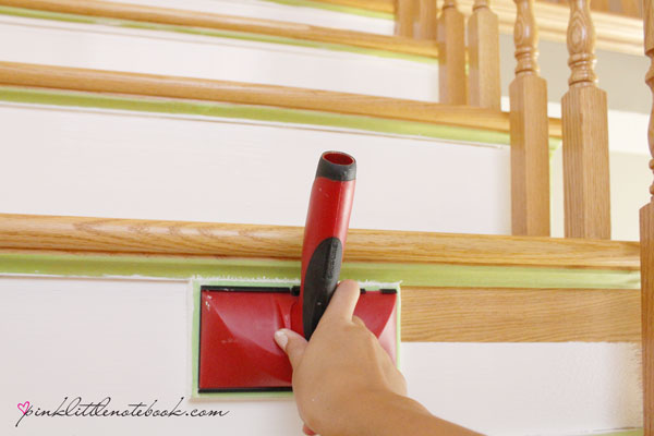 Painting A Stair Riser In 10 Seconds Or Less A Must Have Tool Pink Little Notebookpink Little Notebook