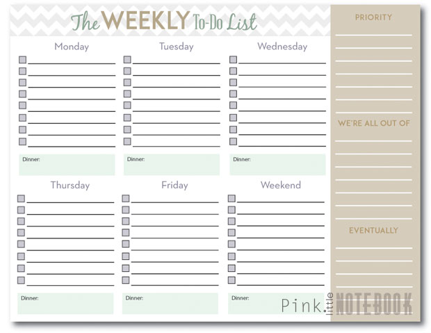 the ultimate weekly to do list free printable pink