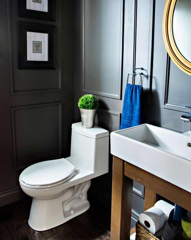 REVEAL: Dated Powder Room gets a Moody Makeover - Pink Little ...