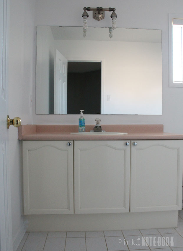 Updating An Old Bathroom Vanity Pink, Painting A Formica Bathroom Vanity