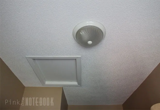 removing popcorn ceiling and the ugly boob light